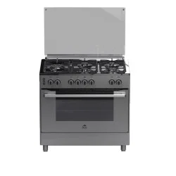Orca Gas Cooker 5 Burners, 90 x 60 cm - Silver